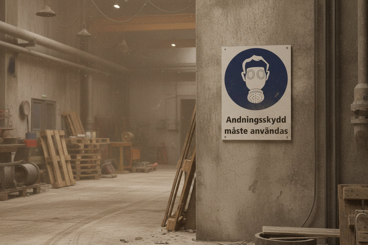 Skyltskolan: Andningsskydd måste användas – säkerheten först