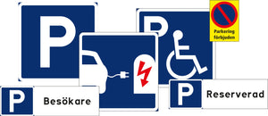 Parkering skyltar för alla behov