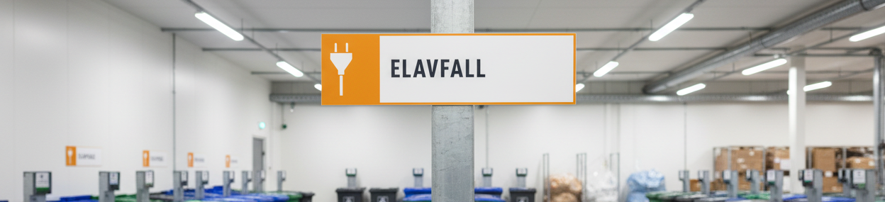Elavfall -Skylt