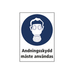 Dekal skylt Andningsskydd måste användas