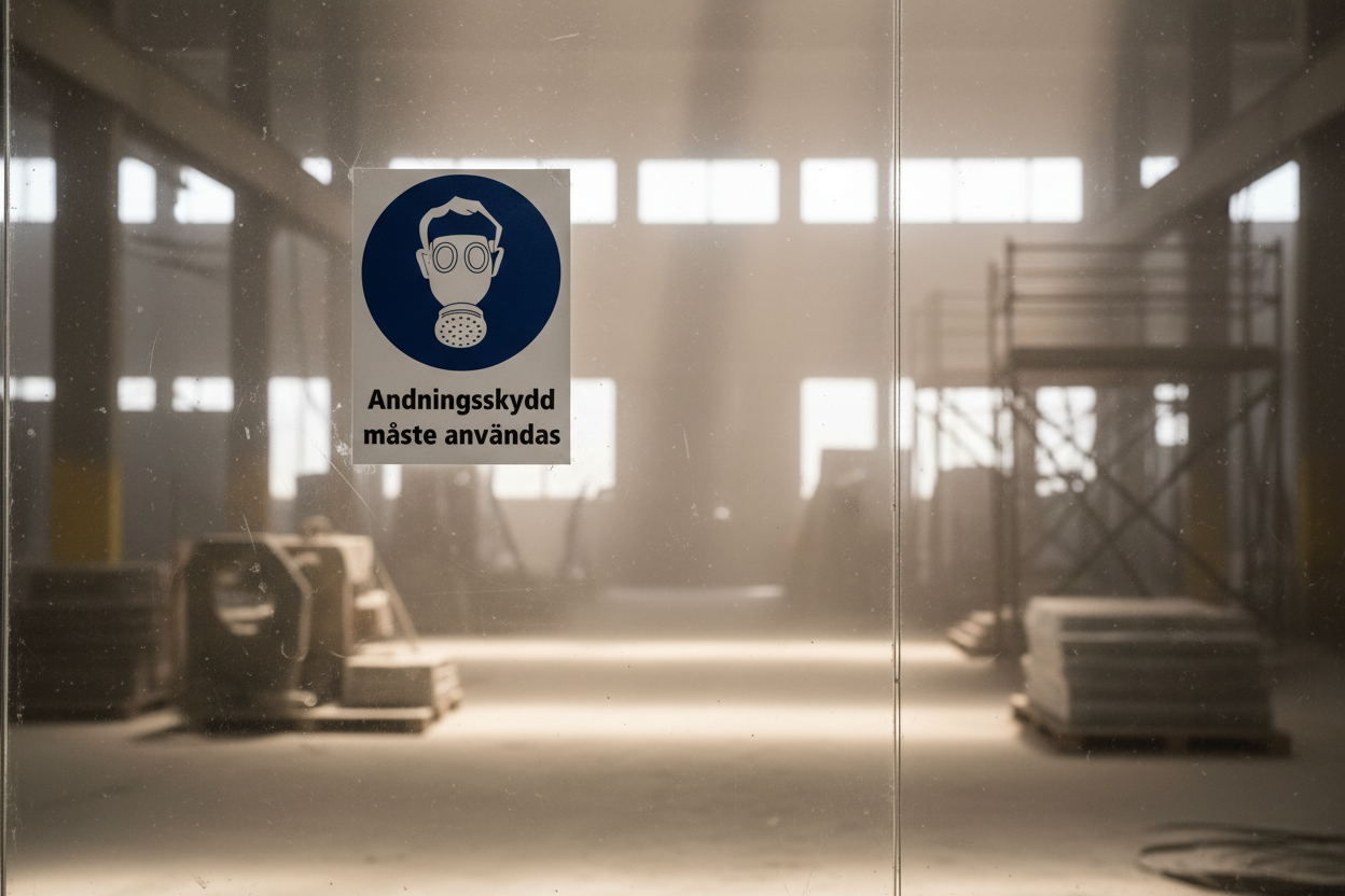 Dekal andningsskydd måste användas