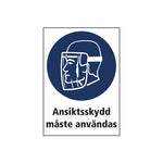 Dekal skylt Ansiktsskydd måste användas