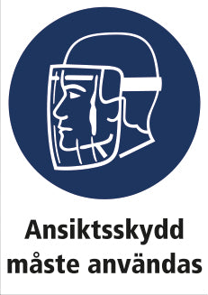 Ansiktsskydd måste användas dekal