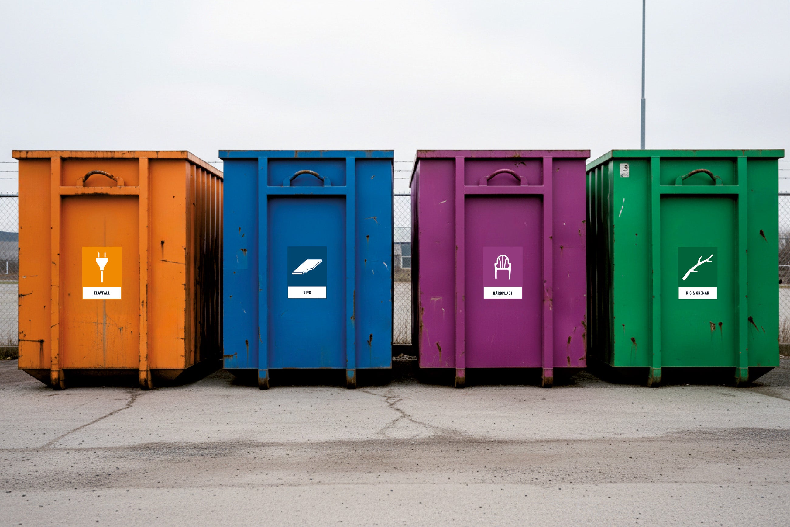 Svfall Sverige dekaler på container