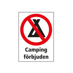 Dekal skylt Camping förbjuden