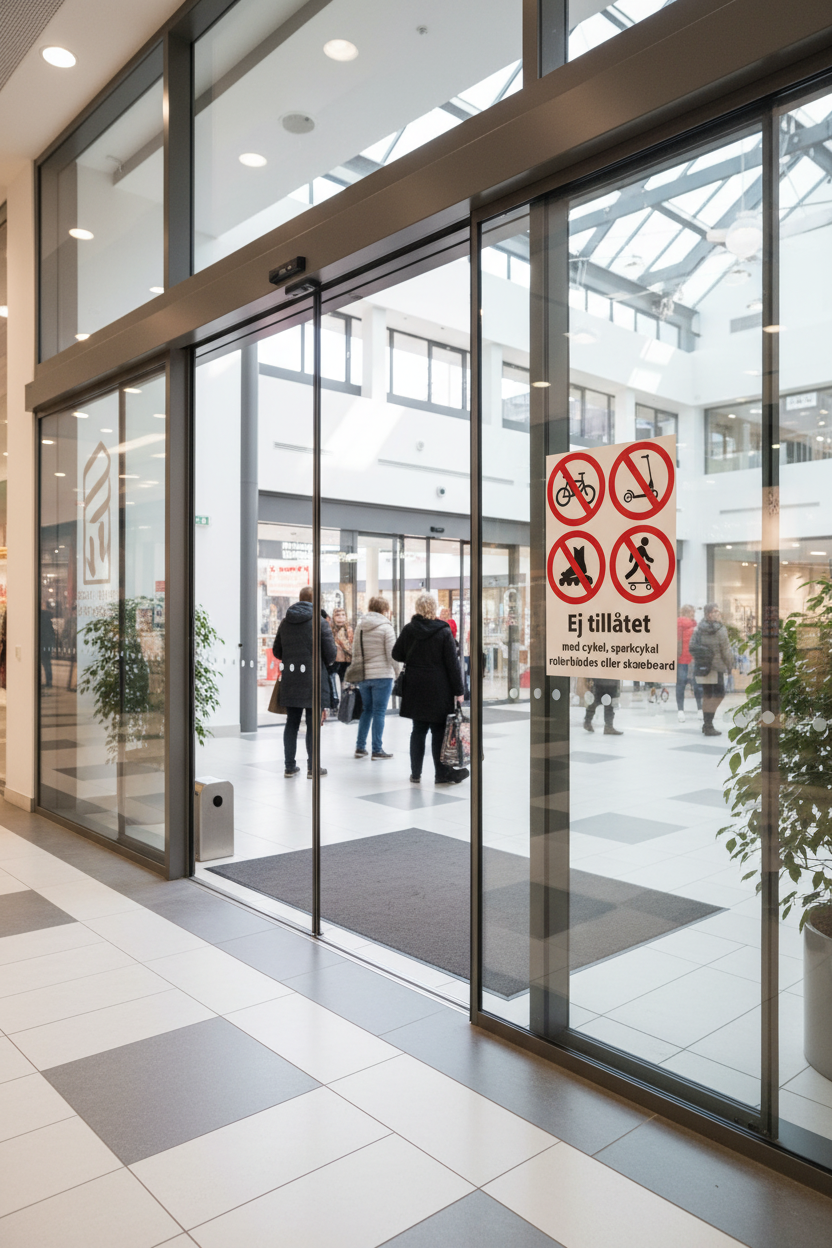 Dekal förbud mot cykel, rollerblades, skateboard och sparkcykel