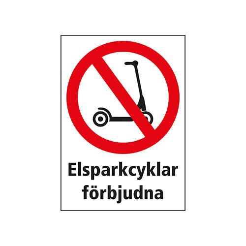 Elsparkcyklar förbjudna dekal