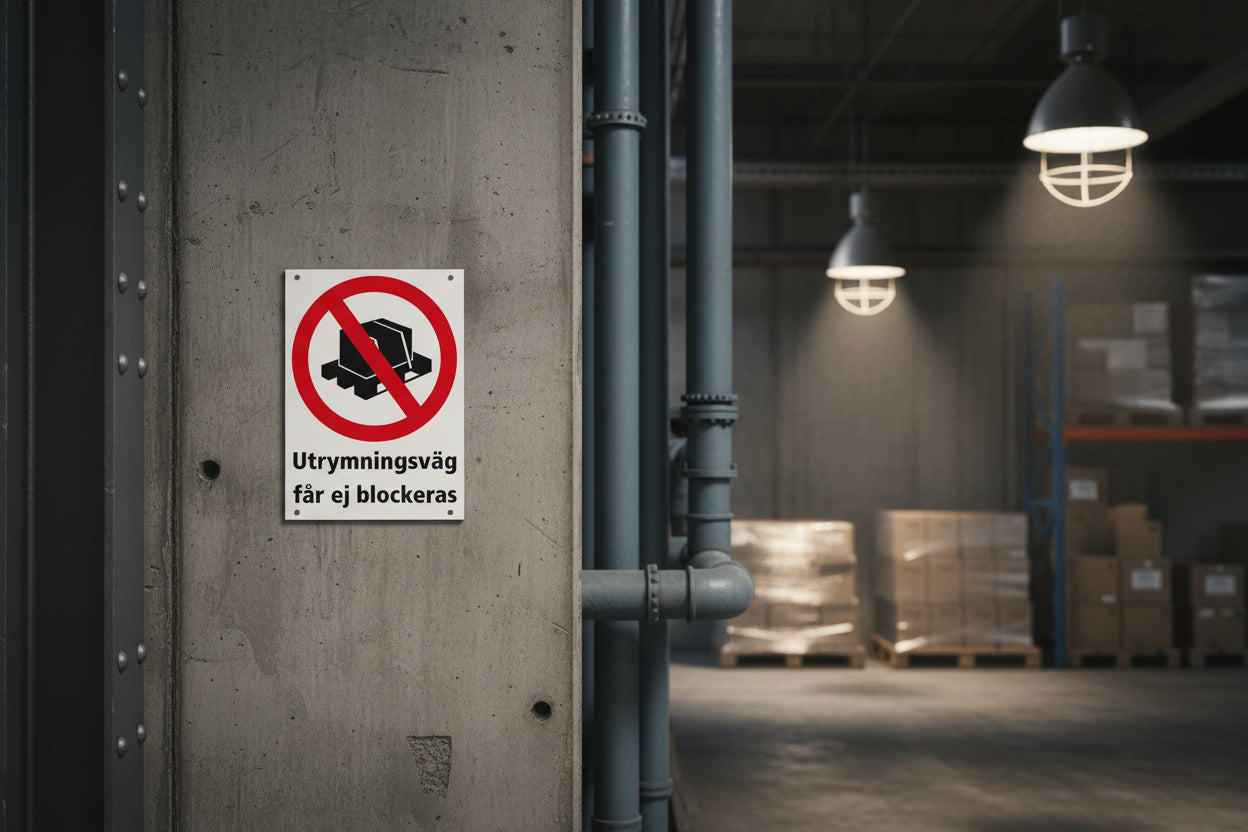 Förbudsskylt utrymningsväg