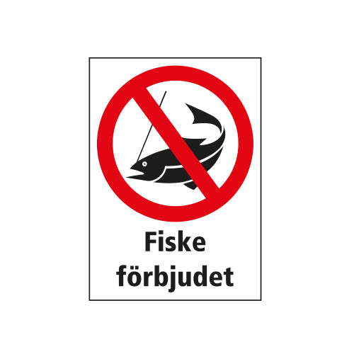 Dekal skylt Fiske förbjudet