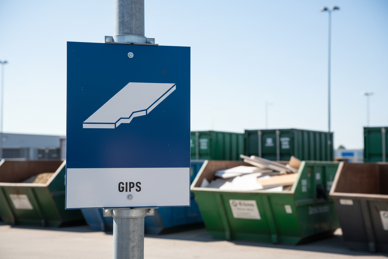 Avfallsskylt gips