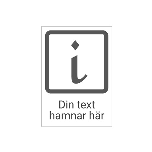-Information- Dekal med egen text och symbol