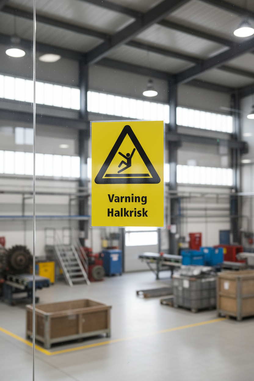 Varningsdekal halkrisk
