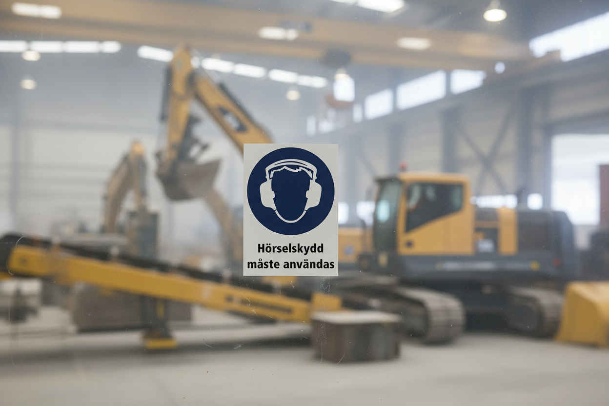 Dekal hörselskydd måste användas