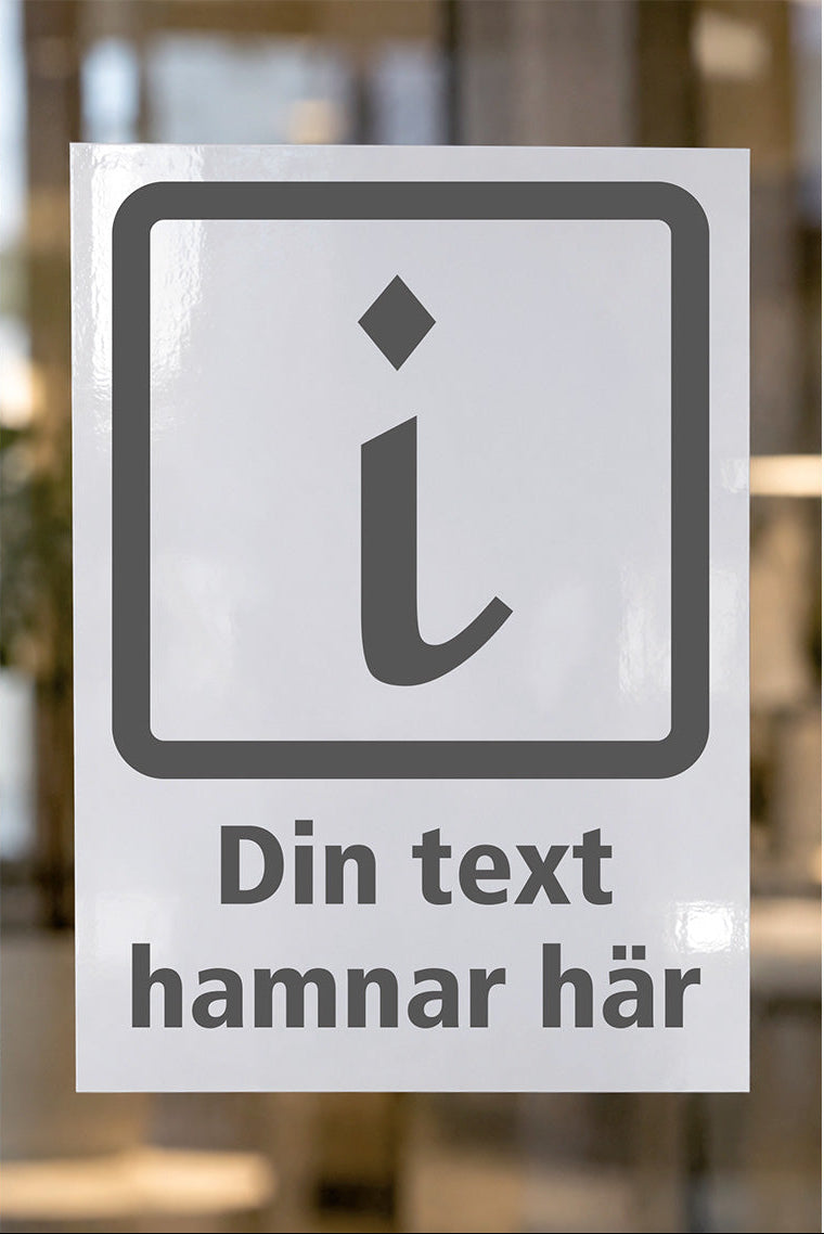 Informationsdekal på glas