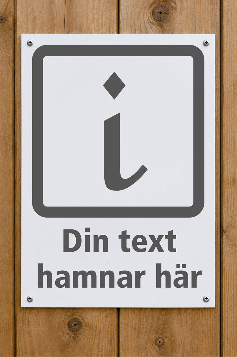 Informationsskylt med egen text