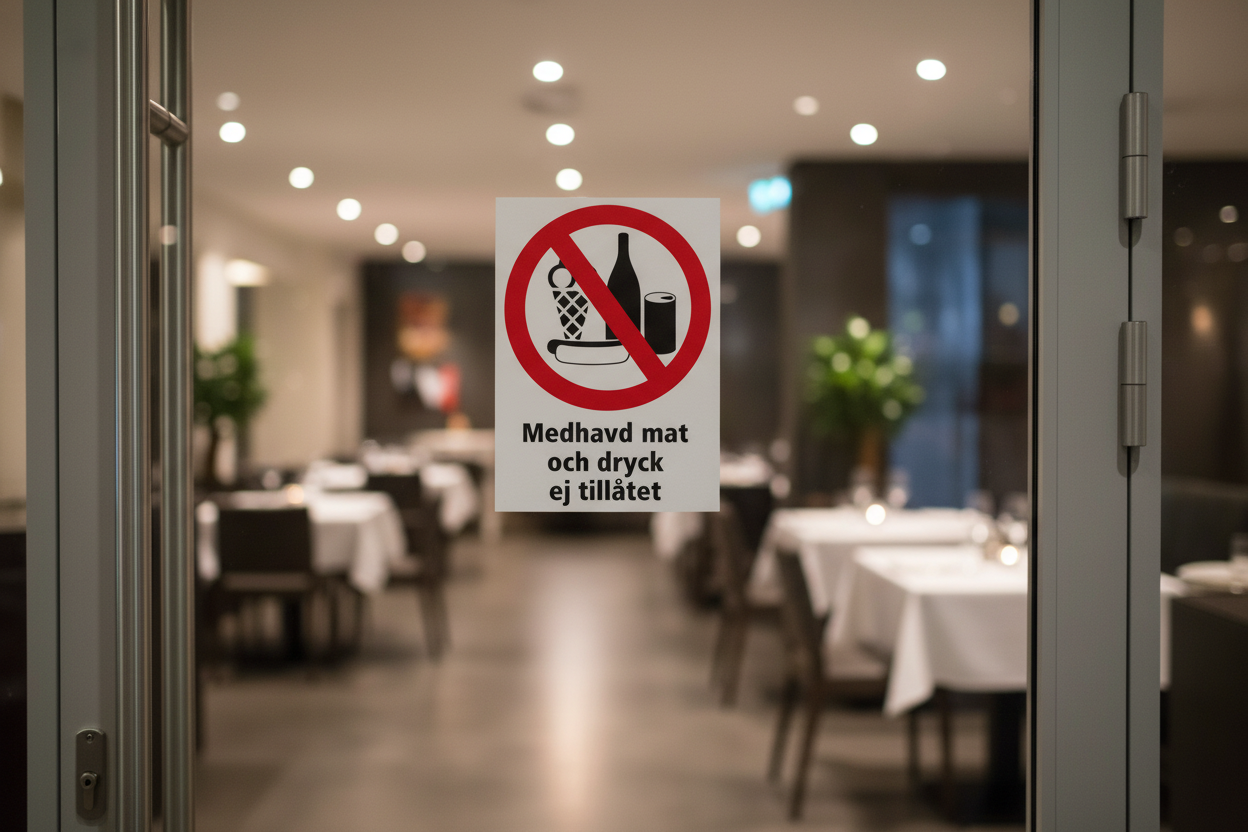 Medhavd mat ej tillåtet dekal