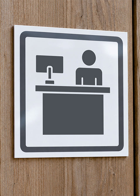 Aluminiumskylt reception