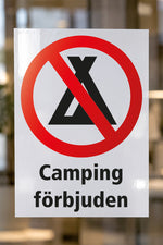 Camping förbjuden dekal