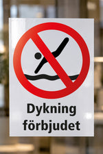 Dykning förbjuden dekal