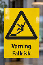 Varningsdekal Fallrisk