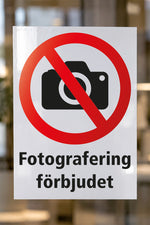 Fotografering förbjudet dekal