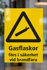 Varningsdekal Gasflaskor