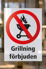 Grillning förbjuden dekal