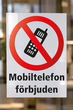 Mobiltelefon förbjuden dekal