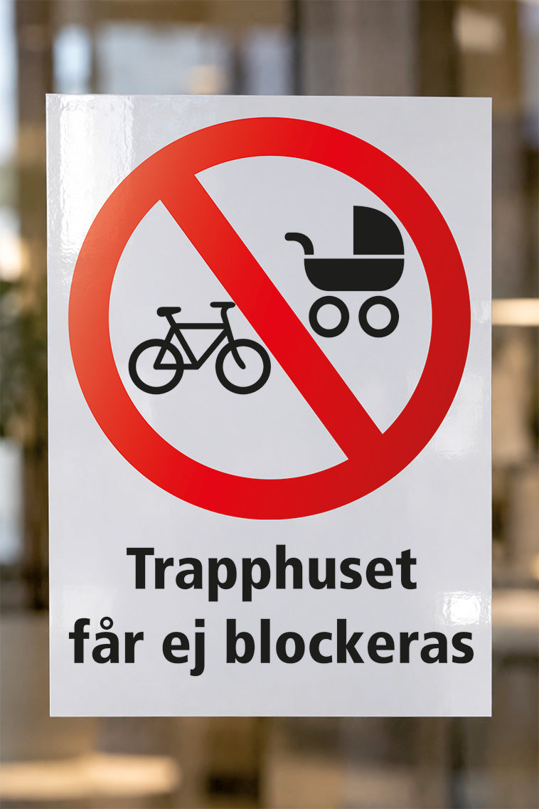 Trapphuset får ej blockeras dekal