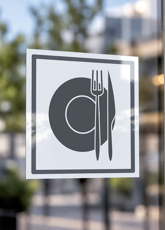 Informationsdekal restaurang