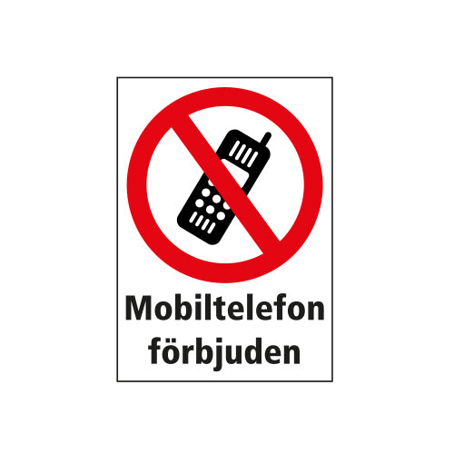 Dekal skylt Mobiltelefon förbjuden