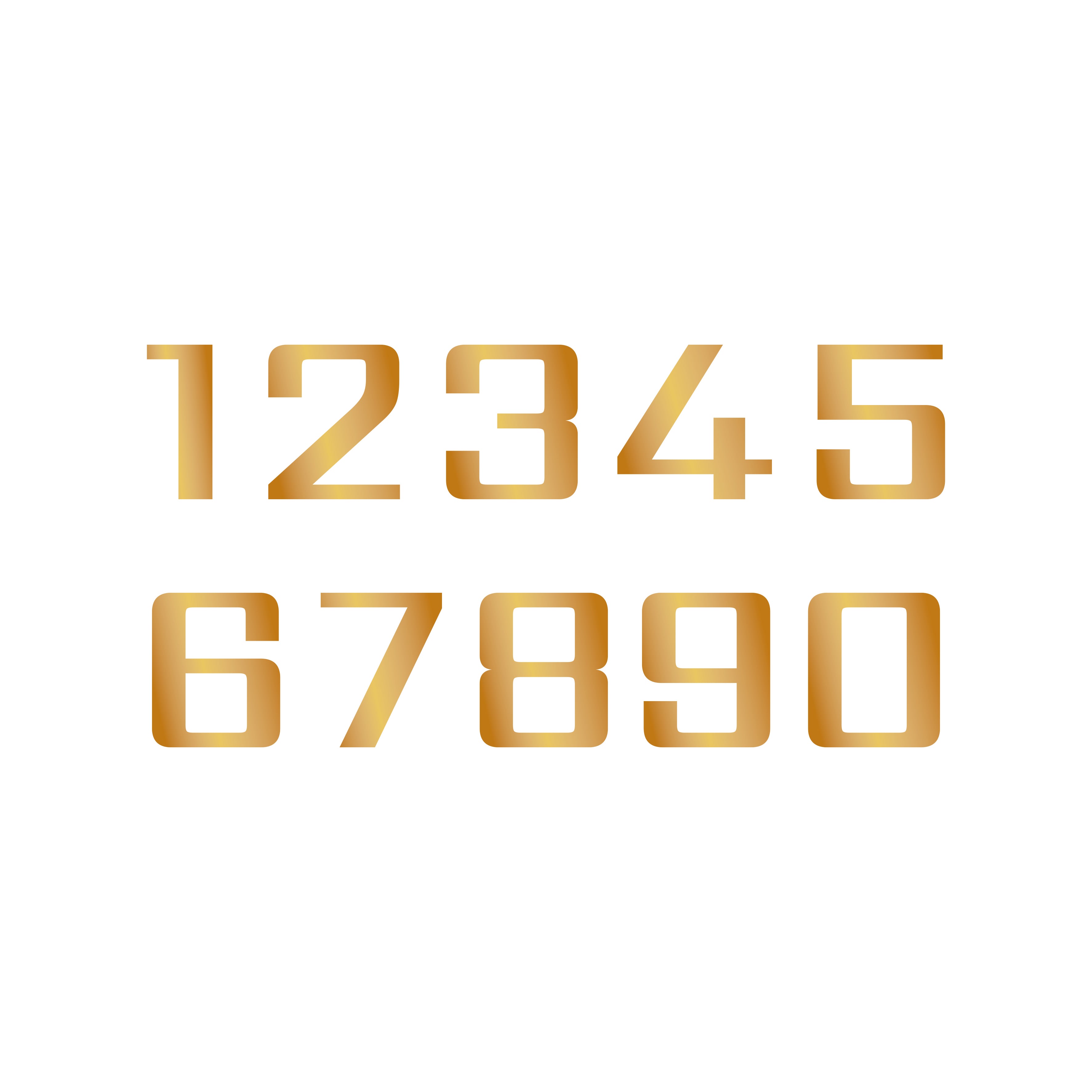 Självhäftande siffra guld square