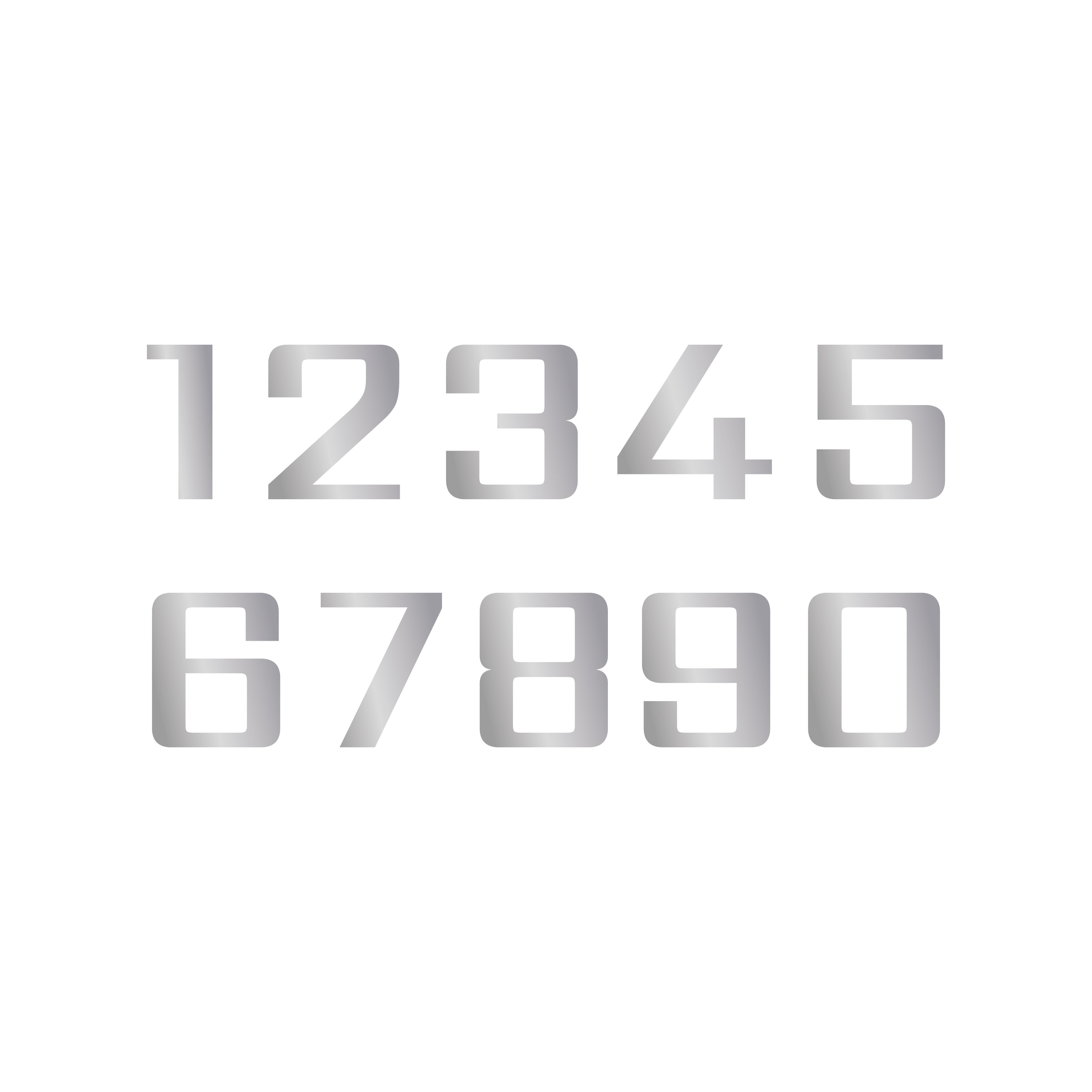 Självhäftande siffra silver square