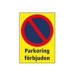 Dekal skylt parkering förbjuden