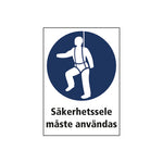 Dekal skylt Säkerhetssele måste användas