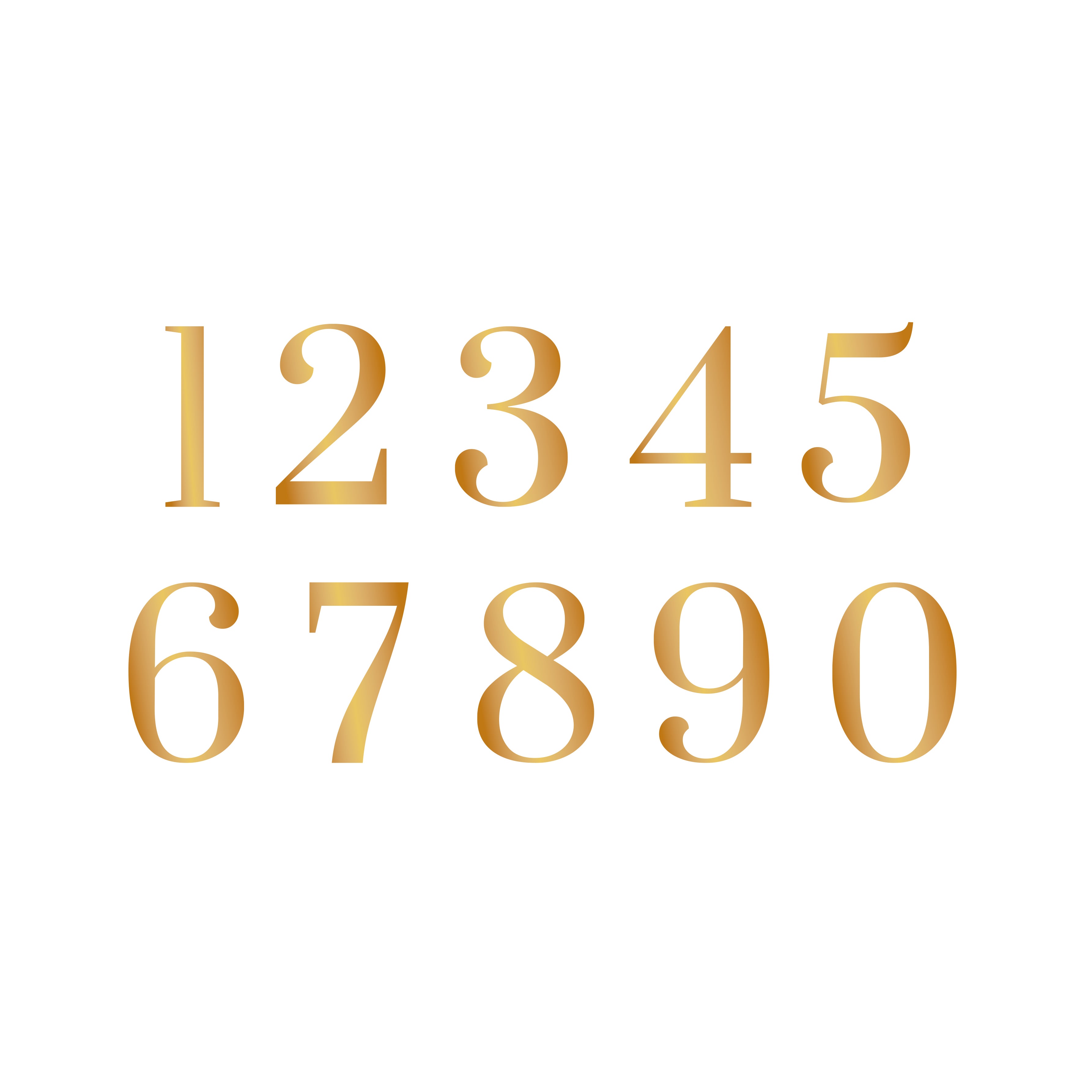 Självhäftande siffra guld klassisk