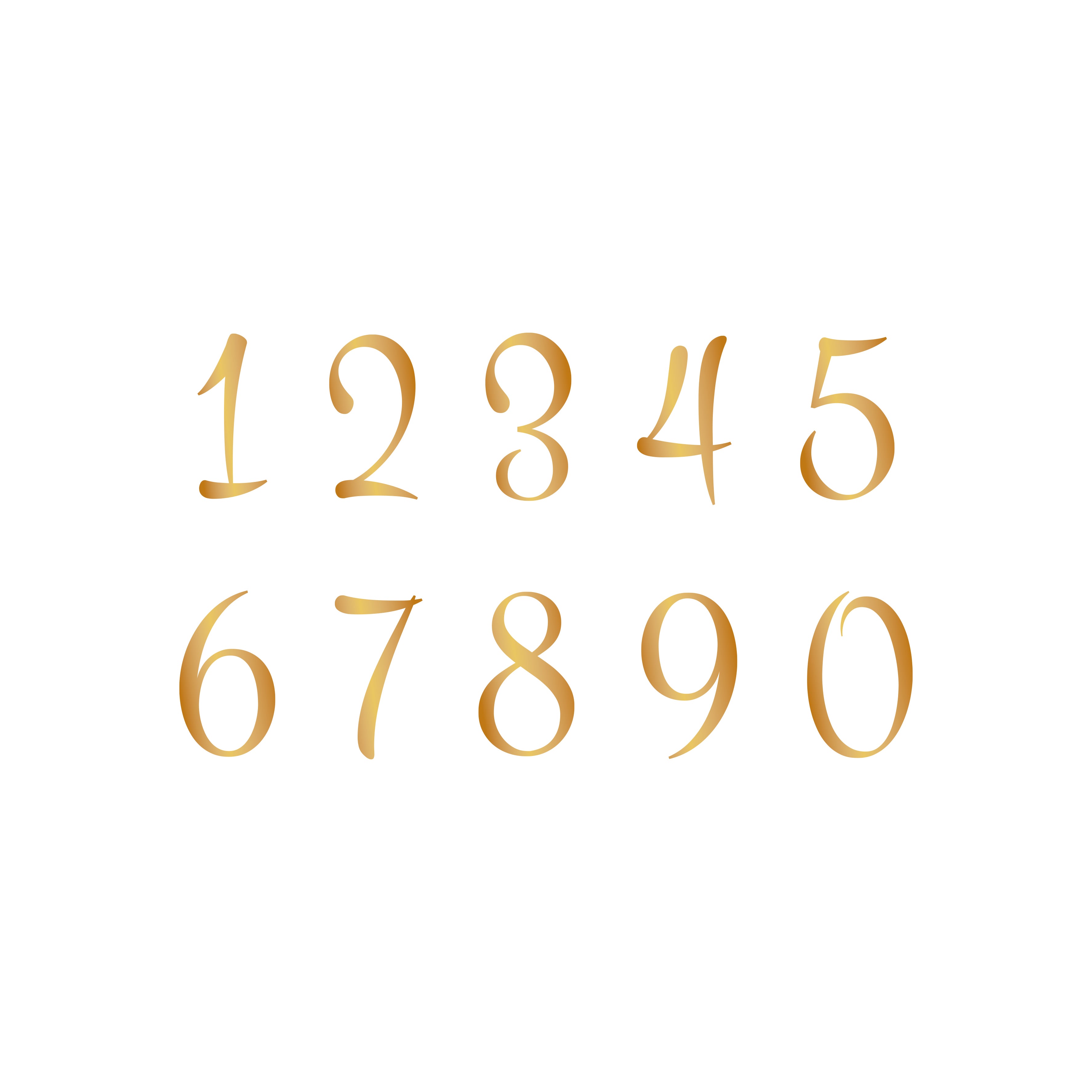 Guldiga siffror 0-9