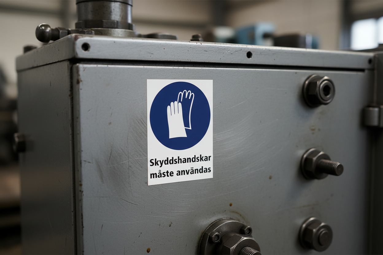 Dekal skyddshandskar måste användas