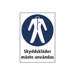 Dekal skylt Skyddskläder måste användas