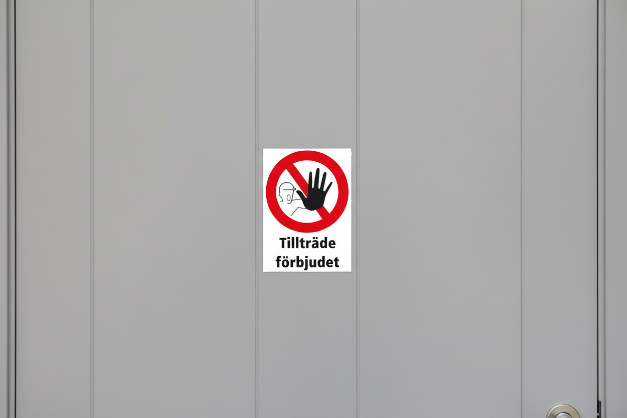 Dekal tillträde förbjudet