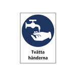 Dekal skylt Tvätta händerna