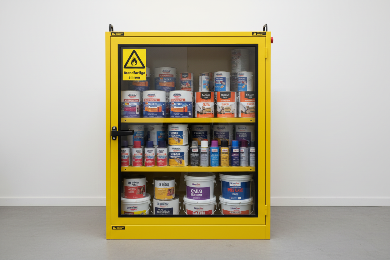 Varningsdekal brandfarliga ämnen