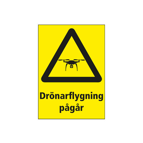 Varningsdekal Drönarflygning pågår
