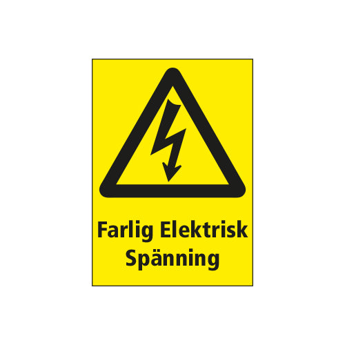 Varningsdekal Farlig elektrisk spänning
