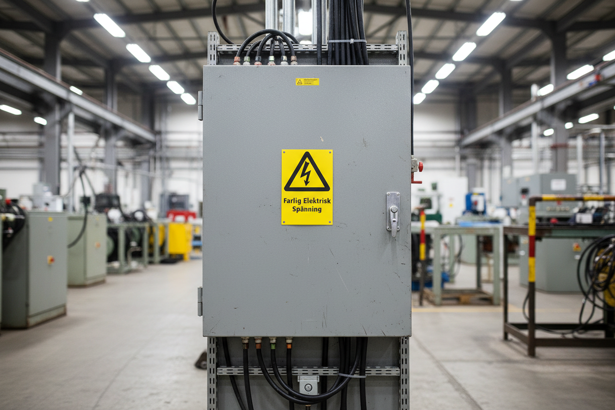 skylt Farlig elektrisk spänning