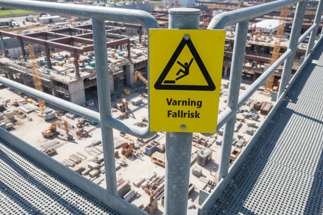 Varningsskylt fallrisk