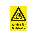 Varningsskylt varning för godstrafik