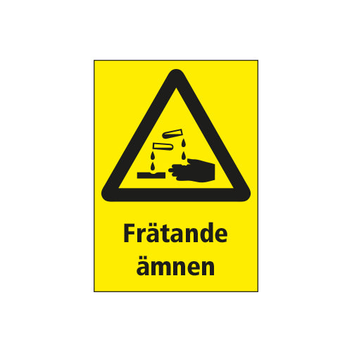 Varningsdekal Frätande ämnen