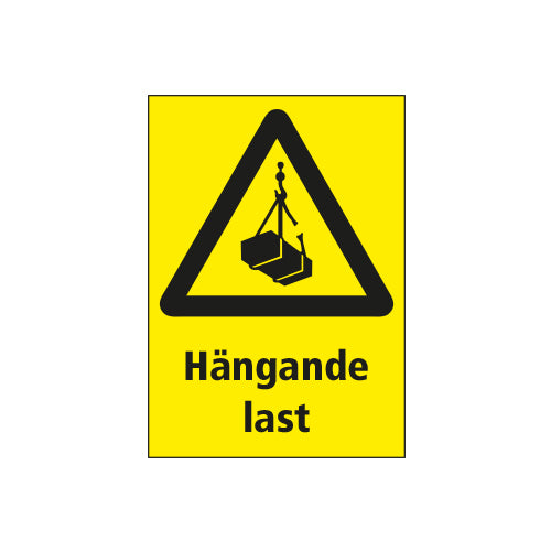 Varningsdekal Hängade last