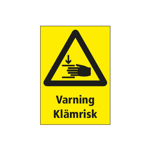 Varningsskylt Klämrisk